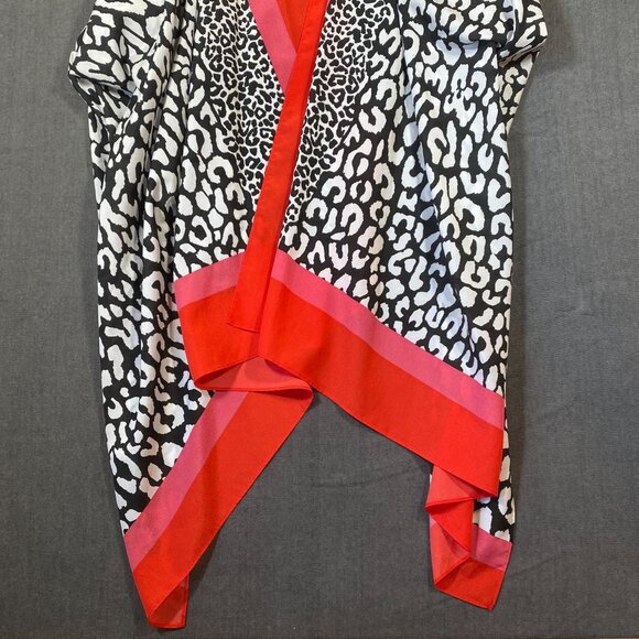 Chicos Open-Front Animal Print Poncho Topper Lightweight Womens Size 3 (XL) - Picture 2 of 8